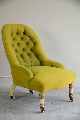 Antique button 2024 back chair
