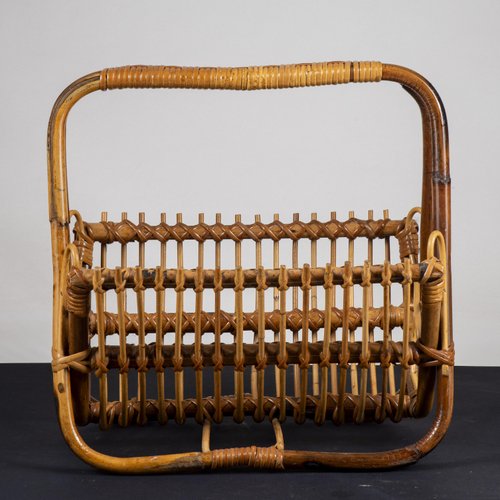 Vintage Bamboo Magazine Rack for sale at Pamono