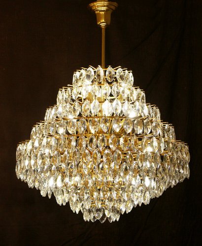 Vintage Brass Glass Ceiling Light From Schroder Leuchten For