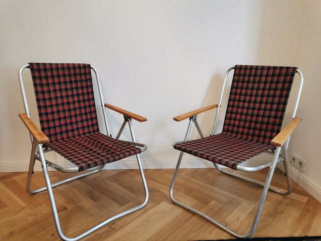 Vintage Garten Klappstuhl, 1960er, 2er Set bei Pamono kaufen