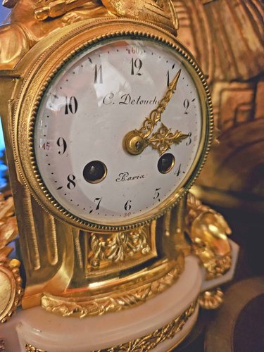 Horloge Globe Constantin Louis Detouche (CD) - Putto Doré - XIXe Siècle - À Réviser