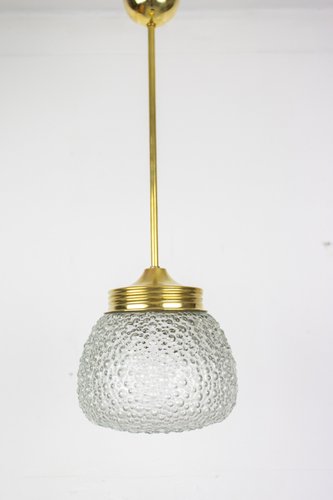 Suspension Art Déco Cuivre Et Verre - Douilles à Baïonnette - En L'état