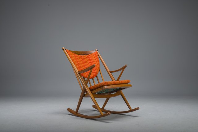 No. 182 Teak Rocking Chair by Frank Reenskaug for Bramin, 1960s for ...