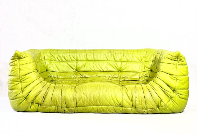 Canapé Togo Ligne Roset - 3 Places - Velours Violet - Occasion (Petit Accroc)