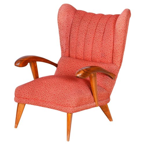 Art Deco Wingchair in Beech by Jan Vaněk, 1930s for sale at Pamono