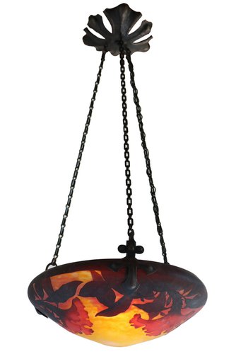 French Art Nouveau Pendant Light from Daum Nancy, 1910s for sale