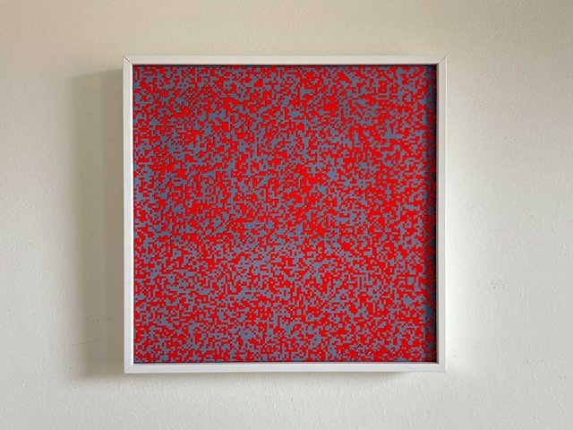 Francois Morellet, A Detail of the 40,000 Red and Blue Squares, 1965 ...