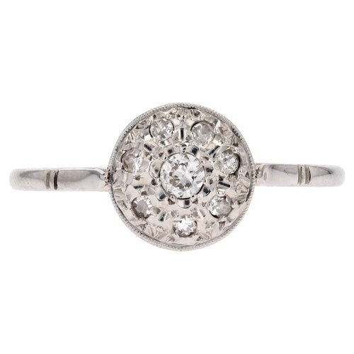 Bague Or Blanc 18 Carats Diamants 0.80ct - Cercle De Diamants, 3.06g, Occasion Cocktail