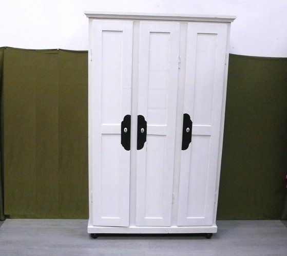 Weißer Holzschrank Mit 3 Schubladen, 77x68x35 Cm - Landhausstil Regal Oder Schuhregal
