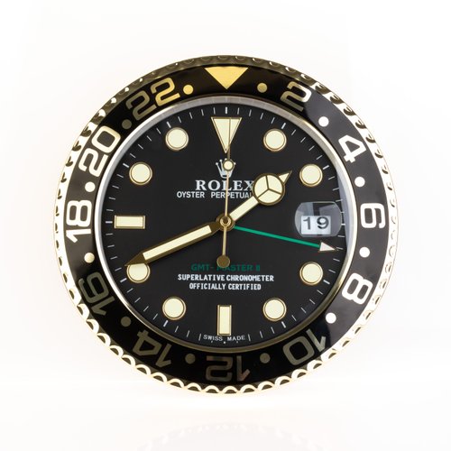 Black GMT Master II Black Gold Wall Clock from Rolex for sale at Pamono