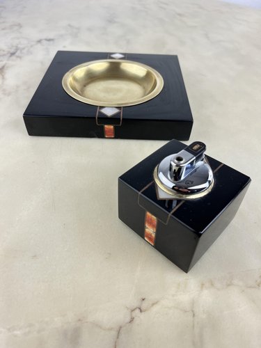 Portacenere Retr&ograve; Con Accendino Incorporato - Design In Metallo Per Interni Ed Esterni