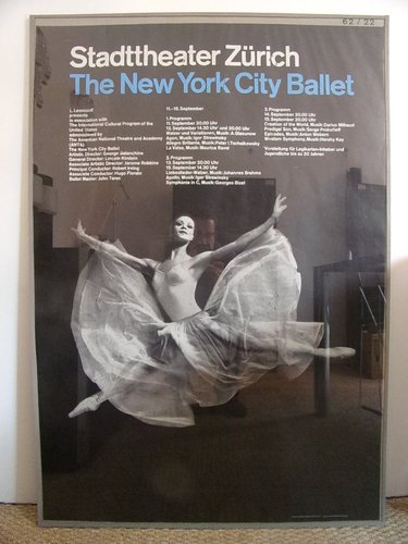 New York City Ballet Poster by Josef Muller-Brockmann, 1962 for