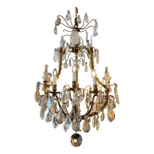 Lot De 2 Suspensions/pendeloques Pour Lustre Ou Chandelier - Forme Ronde Rosace à Strass - Métal Doré