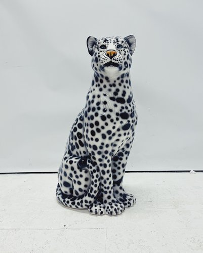 Snow Leopard Ceramic Figurine from Ceramiche Boxer for sale at Pamono
