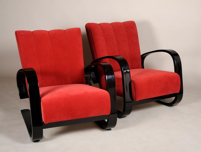 Butacas vintage rojas de Alvar Aalto. Juego de 2 en venta en Pamono