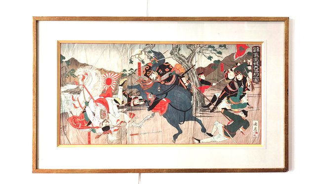 Japanese Artist, Triptych, 19th Century, Woodcut for sale at Pamono