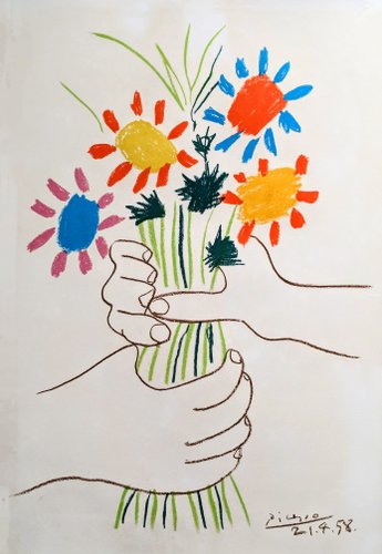 Pablo Picasso, Bouquet of Peace, Original Lithograph, 1958 for