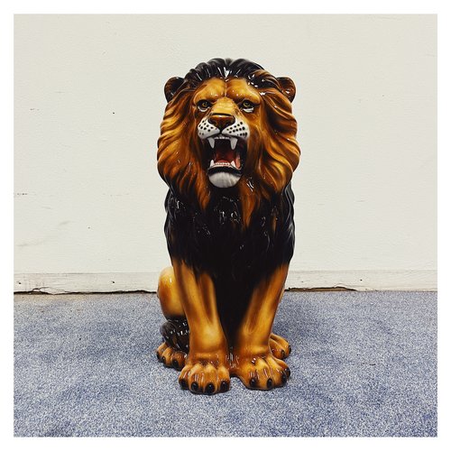 Lion Statue in Ceramic by Ceramiche Boxer for sale at Pamono