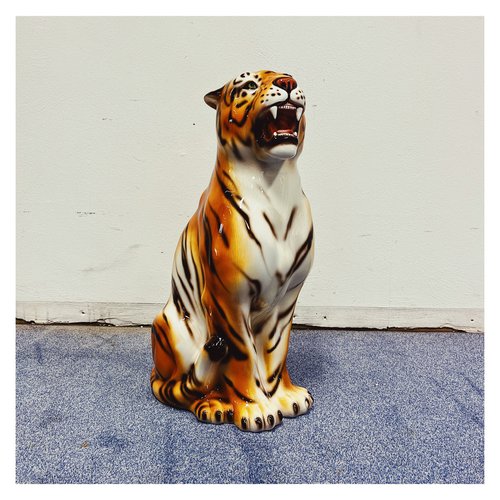Tiger Statue in Ceramic by Ceramiche Boxer for sale at Pamono
