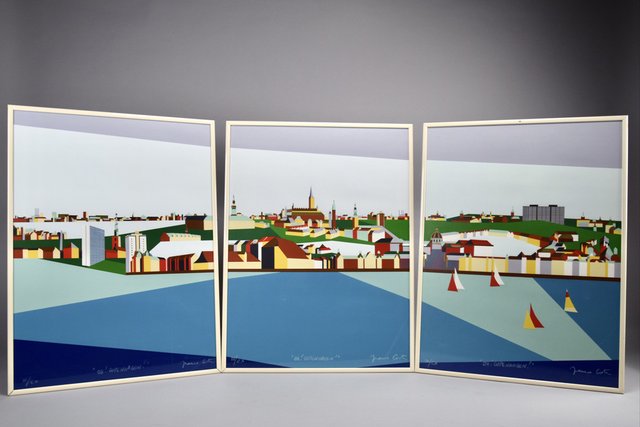 Franco Costa, Copenhagen Triptych, 1985, Serigraphs, Set of 3 for