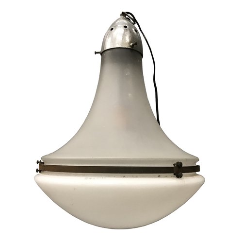 Pendant Lamp with White and Matted Glass Shade by Peter Behrens 1910 for sale at Pamono
