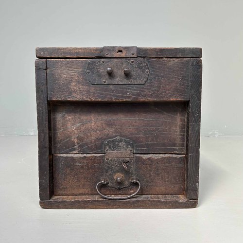 Antique Wooden Zenibako Temple Offering Box, Japan, 1890s Antique Wooden Zenibako Temple Offering Box, Japan, 1890s