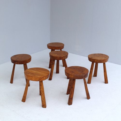 Vintage Burl Wood Stool for sale at Pamono