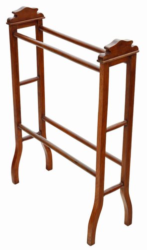 Antique Victorian Mahogany Towel Rail Stand, 1900s for sale at Pamono