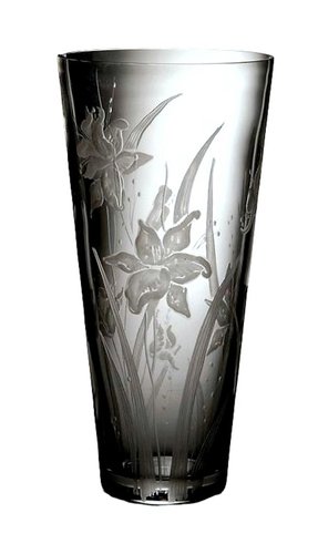 Vaso In Cristallo Trasparente Alto 30 Cm, Design Ondulato 'amore Eterno', Per Fiori E Centrotavola, Regalo Elegante