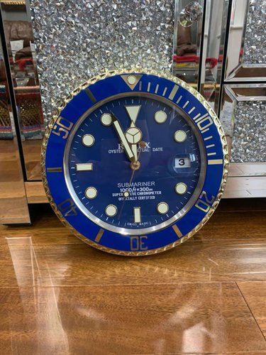 Orologio da parete Submariner Oyster Perpetual in oro blu di Rolex in vendita su Pamono