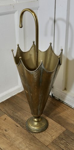 Brass Umbrella-Shaped Umbrella Stand, 1920s for sale at Pamono