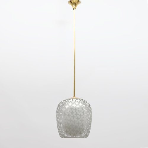 Pendentif Lumineux Vintage Rare 'CORA' Par Wilhelm Wagenfeld Pour Peill & Putzler (années 1950)