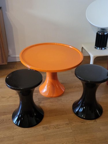 Tam Tam Table and Stool Set by Henry Massonnet for Stamp Nurieux