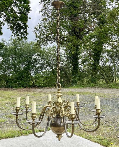 Dutch Brass Chandelier, 1960s for sale at Pamono