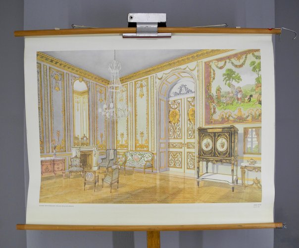 Vintage School Wall Chart Of Louis Xvi Era Interior By Dr Schwankl For Georg Westermann Verlag For Sale At Pamono