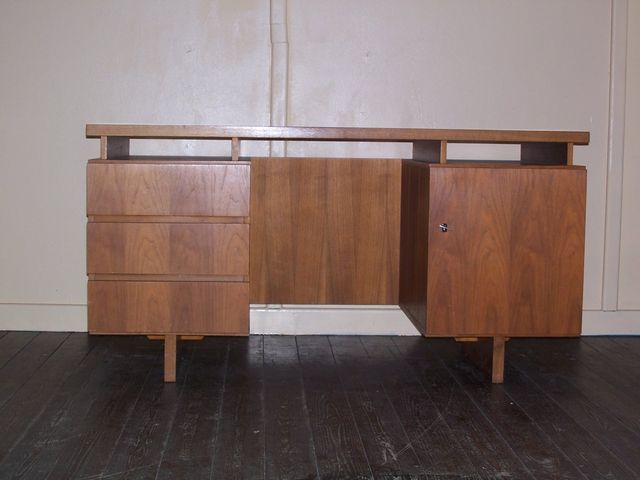 Vintage Wooden Desk For At Pamono