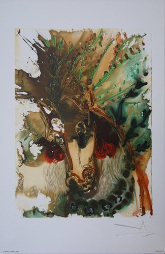 Salvador Dali, Caballos, Bucephalus, Litografía