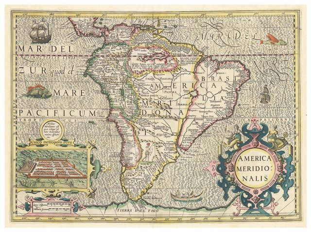 Early 17th Century Dutch Map of South America, 1633 for sale at Pamono