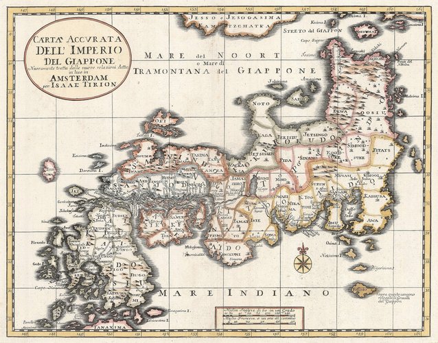 First State of the Tirion-Albrizzi Map of Japan for sale at Pamono