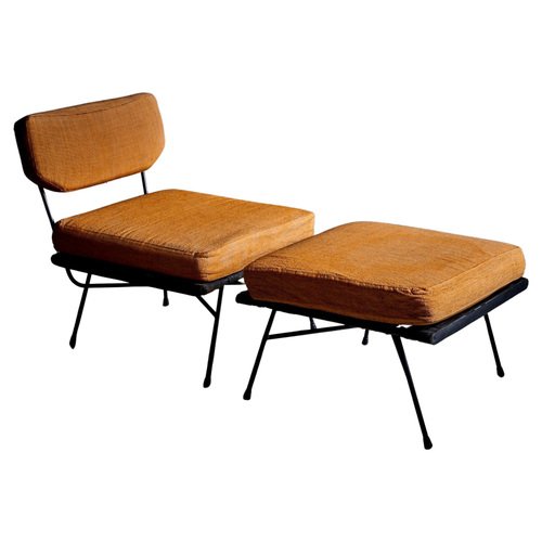 Elettra Lounge Chair with Ottoman attributed to Studio BBPR Elettra Lounge Chair with Ottoman attributed to Studio BBPR