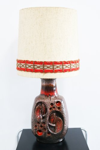 Fat Lava Ceramic Floor or Table Lamp, 1960s for sale at Pamono