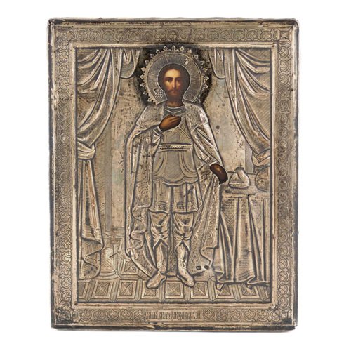 Icon of the Holy Blessed Prince Alexander Nevsky in a Silver Frame ...