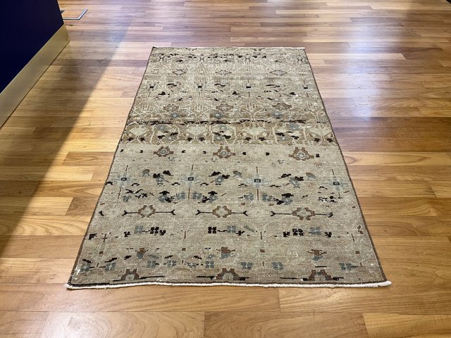 Handmade Aztec Muted Bohemian Rug, 1980s for sale at Pamono