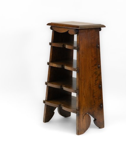 Charles Rohlfs Log Rack American Arts & Crafts Oak Paper Rack in the style of Charles Rohlfs ...