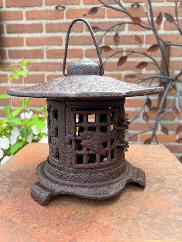 Vintage Japanese Style Cast Iron Pagode Garden Lantern, 1970s for