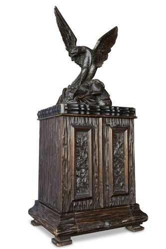 19th Century Black Forest Hand Carved Humidor for sale at Pamono