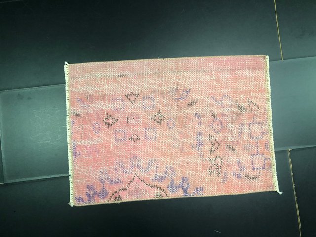 Vintage Turkish Faded Wool Small Rug, 1960s for sale at Pamono