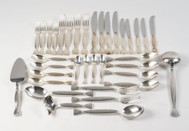 HERMES エルメス モワソン カトラリー Moisson Cutlery Set in Silver-Plated Metal from Hermes, 1950s, Set