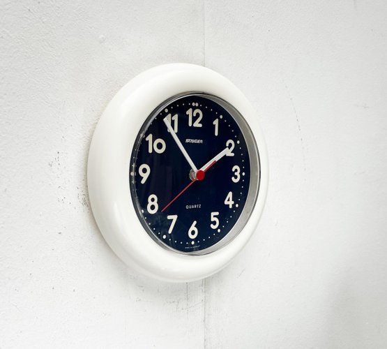 Vintage German Postmodern Wall Clock from Staiger, 1980s for sale