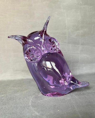 Murano Glass Neodymium Alexandrite Owl by Licio Zanetti, 1960s for